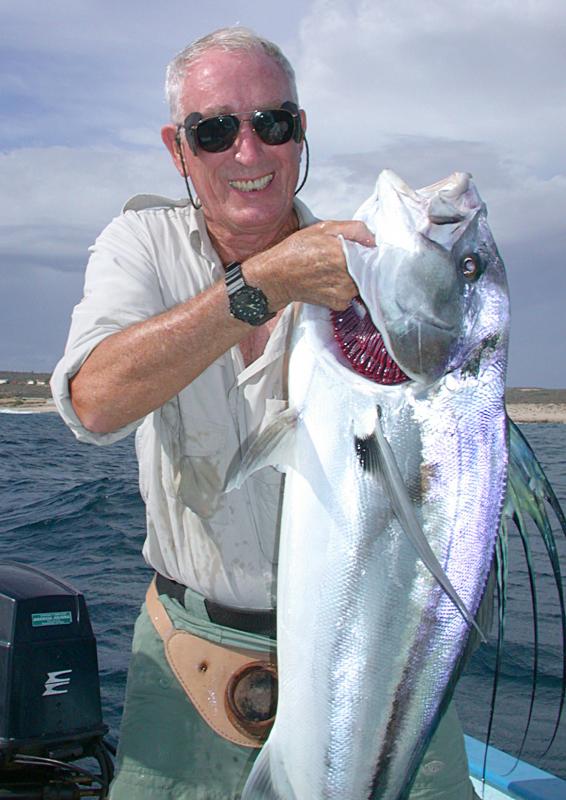 Roosterfish - Bill with a Roosterfish caught with the Fishermen's Fleet at La Paz! -SportfishWorld © Copyright 2003 All rights reserved